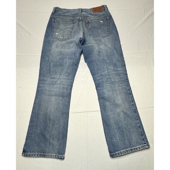 Levis 517 Women's Straight Leg Distressed Crop Jeans - Size 28x26.5 - Picture 2 of 8